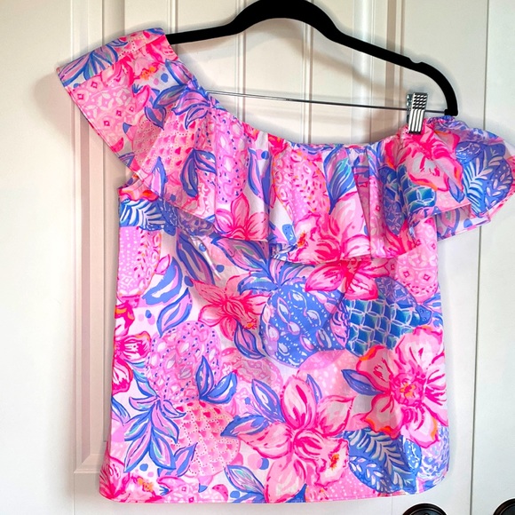 Lilly Pulitzer One Shoulder Top - Picture 2 of 7